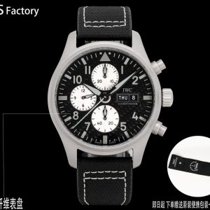 IWC Pilot's Chronograph AMG Men's 43mm Carbon Fibre Super Clone Watch 1135485341 - front view